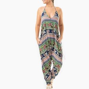 Buddha Pants “ The Catsuit “ colorful halter harem style jumpsuit.